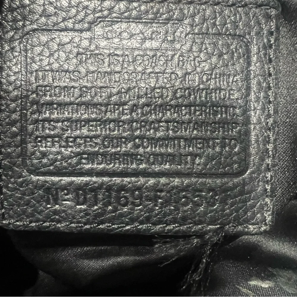 Coach Penelope Carryall Black Pebbled Leather Shoulder Bag silver Turnlock